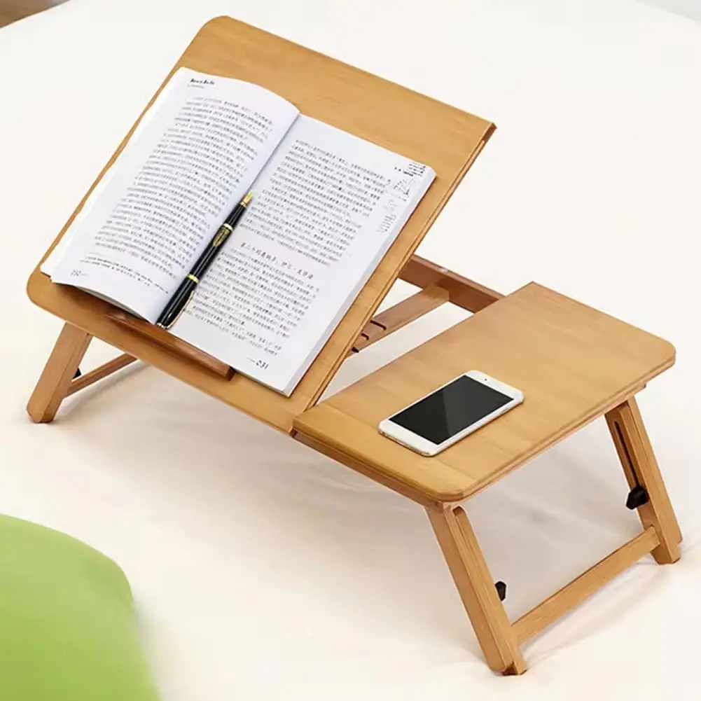 Ergonomic Adjustable Laptop Desk for Bed & Sofa, Collapsible Eco-Friendly Workstation Tray with 4 Tilt Angles & Multi Height Levels, Portable Table for Working, Reading, Writing & Eating