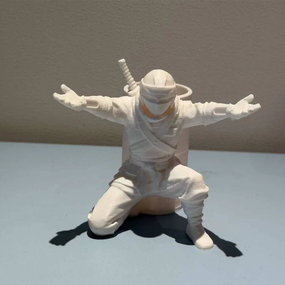 Funny Ninja Warrior Pen Holder Plastic Stable 3D Printed Pen Stand Non-Slip Base Simulation Character Model Stationery