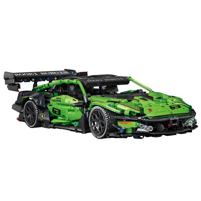 Novo técnico verde esportes carro blocos de construção tijolos compatível moc veículo modelo carro diy crianças monta para o presente do miúdo