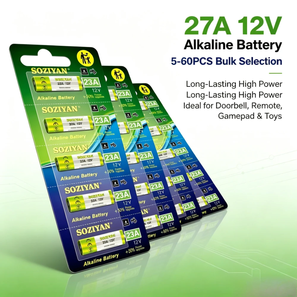 2026NEW 5-60PCS 27A 12V Alkaline Battery Replacement 27AE LR27 G27A High Power for Doorbell Remote Control Gamepad Toys