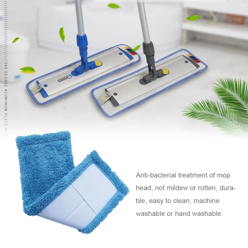 Mops Head Coral Velvet Absorbent Floor Wall Cleaning Pad Bathroom Mopping Cloth Kitchen Washable Soft Housework Red