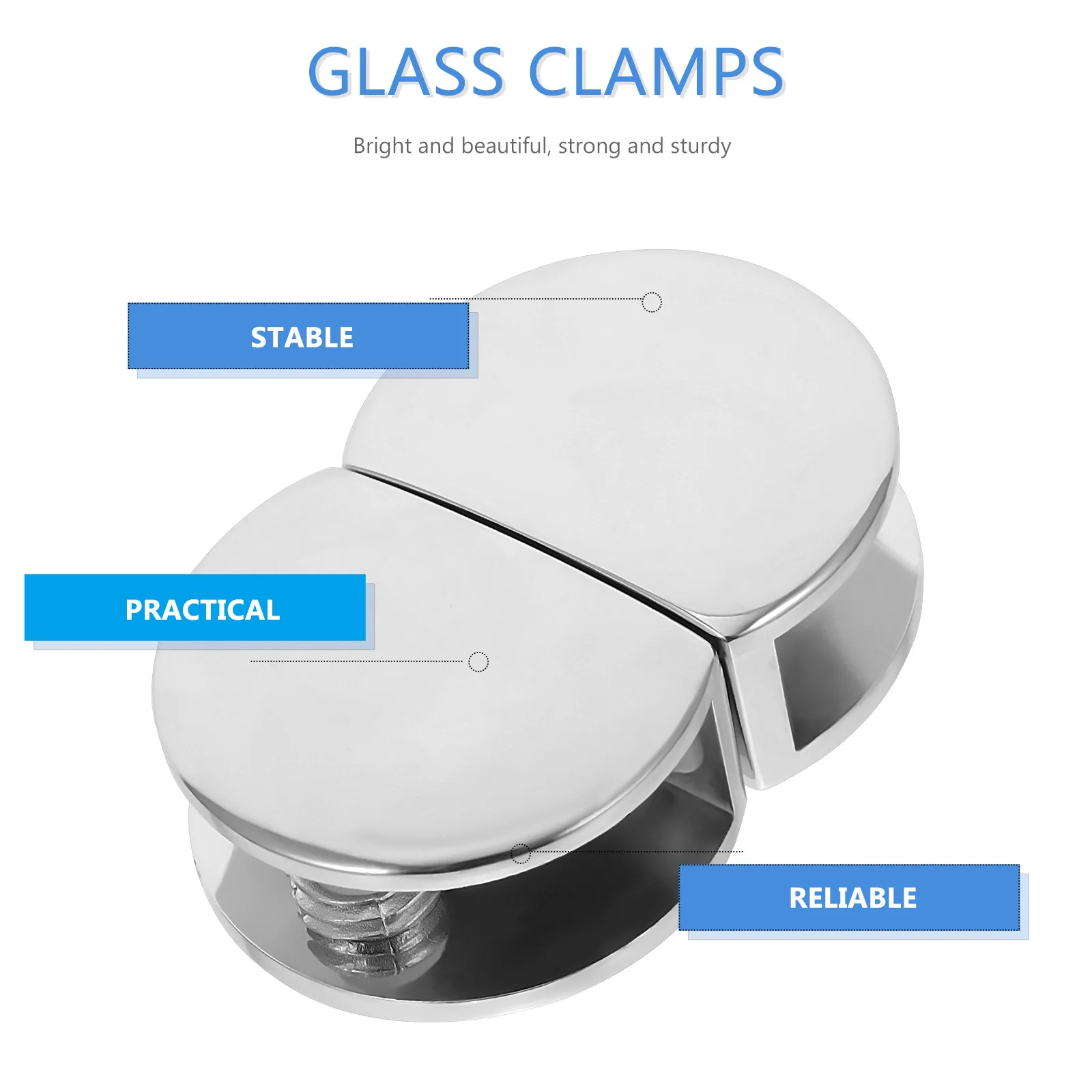 

4Pcs Glass Shelf Fixing Clips Aluminium Glass Clamps Durable Brackets for Furniture Bathroom Wine Cabinet Display Cabinet