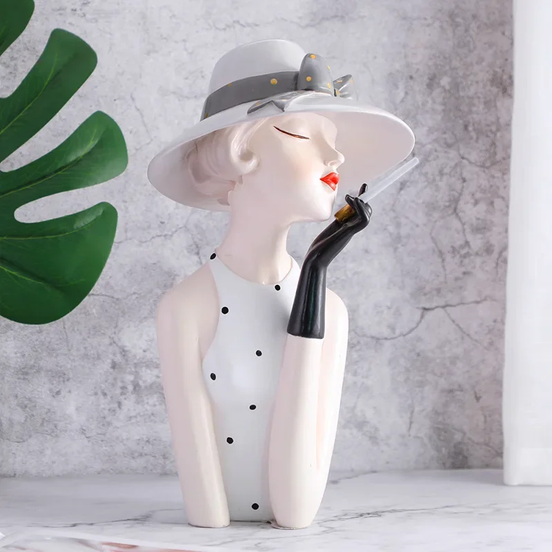 New Arrival Nordic Modern Girl Resin Sculpture Statue Modern Home Decoration Living Room Bedroom Desktop Decoration Gifts