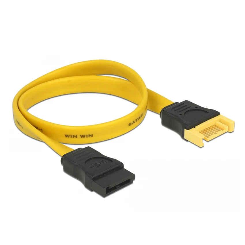 2pack SATA 6 Gb/s Verlängerung Kabel 15cm ~ 1m gelb