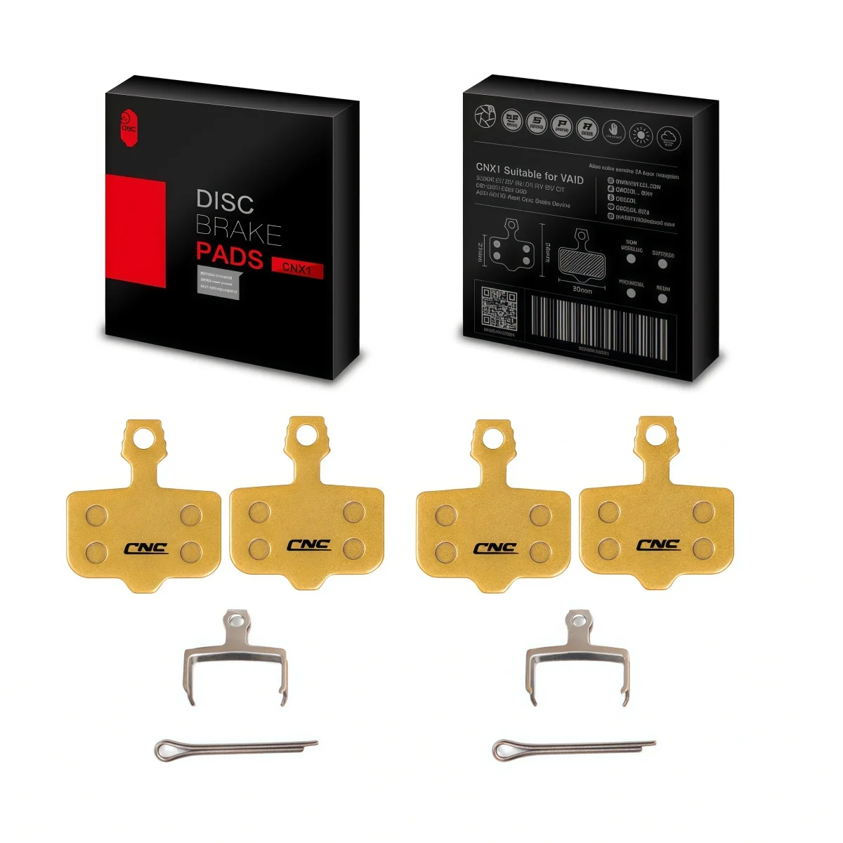 SUNTNUR Sintered / Resin / Ceramic Disc Brake Pads For AVID Elixir & SRAM Level Series – 29.5x33x4mm 2 Pairs (4 Pads)