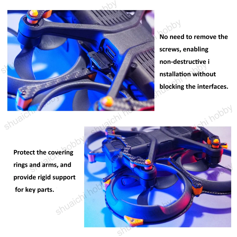 1 ensemble pour Drone DJI AVATA 2 RC, cadre de Protection blindé en Fiber de carbone, anneau de Protection Ultra-léger résistant aux chocs