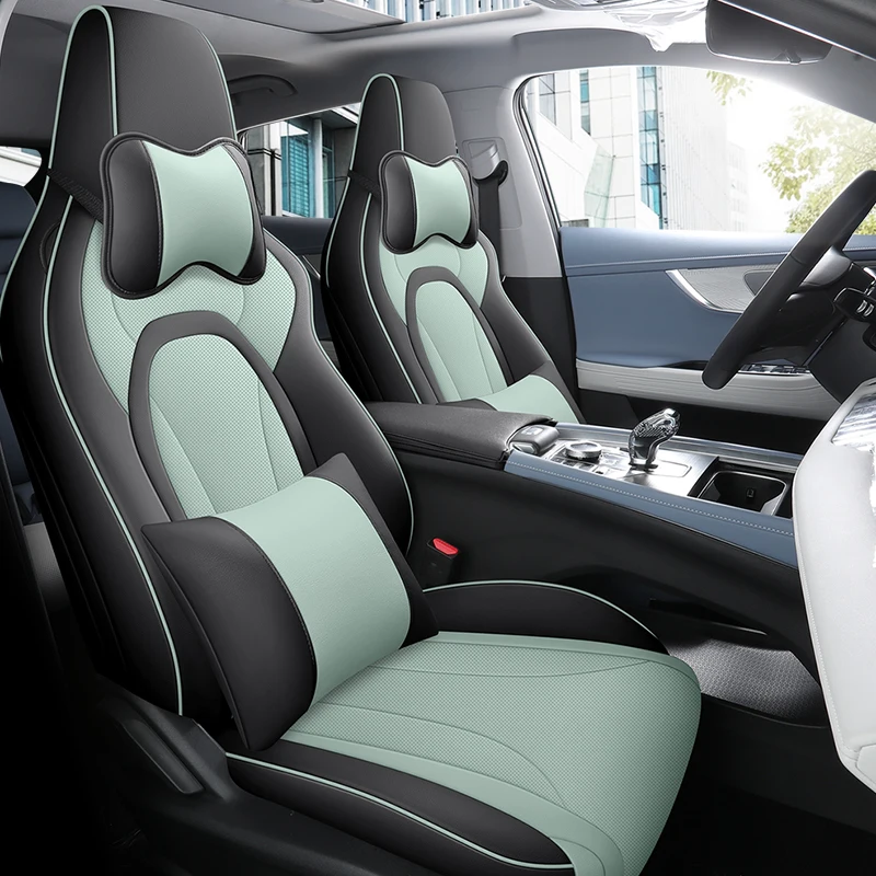 5‑Seat Full‑Wrapped Faux Leather Car Seat Covers Protective Set for Chery Tiggo4 Tiggo4 Pro Tiggo Cross 2025‑2026 Auto Accessory