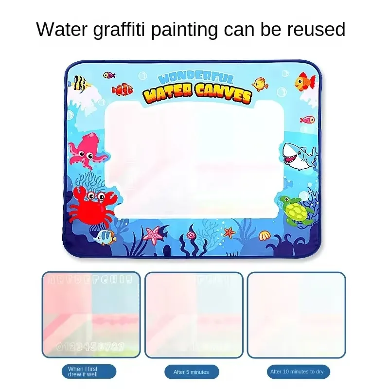 Children Water Canvas Magic Graffiti Drawing Board repeatedly doodle Water Painting Carpet Learning Carpet Reusable Drawing Mat