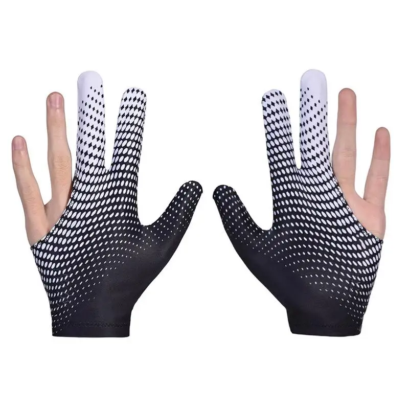 Guantes de billar antideslizantes para mano izquierda/derecha, accesorios deportivos para Taco de billar, 3 dedos