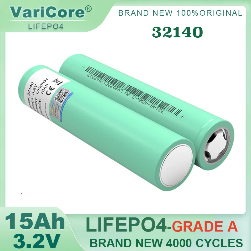 1-6pcs VariCore 3.2V 32140 15Ah LiFePO4 Battery Cell diy 4s 8s 12v 24V 36V Inverter Electric Vehicle Travel Camping batteries