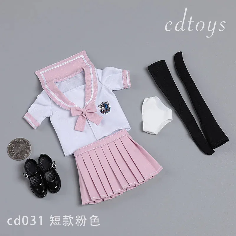 CDtoys CD031 1/6 أنثى الجندي بحار دعوى طالب زي مدرسي J-K تنورة طويلة/قميص نمطين لجسم عمل الشكل 12 بوصة