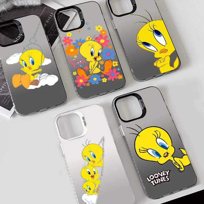 1 قطعة لطيف Tweetys الطيور الكرتون جراب هاتف جراب هاتف IMD اللون الفضة قذيفة آيفون 16 15 14 13 12 11 برو ماكس زائد #1