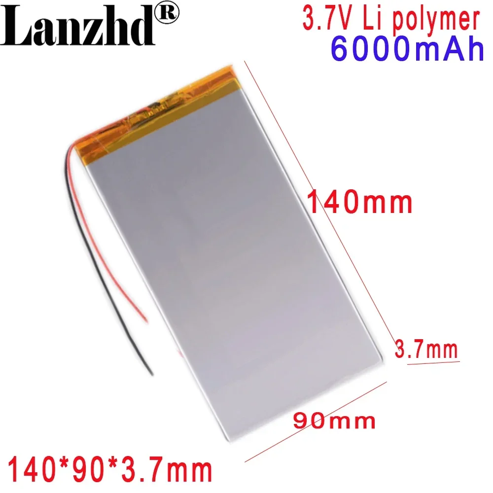 

3.7 V tablet battery 6000mah For each brand tablet universal rechargeable lithium batteries 3790140 Large capacity