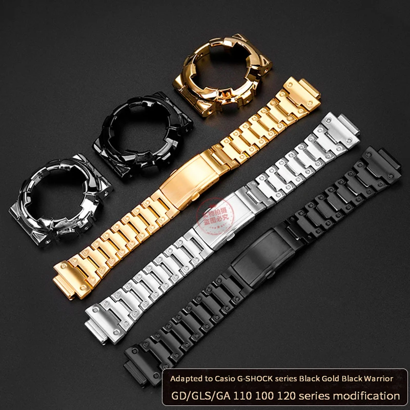 Imagem -02 - Pulseira Inoxidável para Casio G-shock Strap Bezel Frame Caixa de Metal Cinto com Ferramenta Acessórios para Relógios Masculinos Ga110gb 100 Série 120