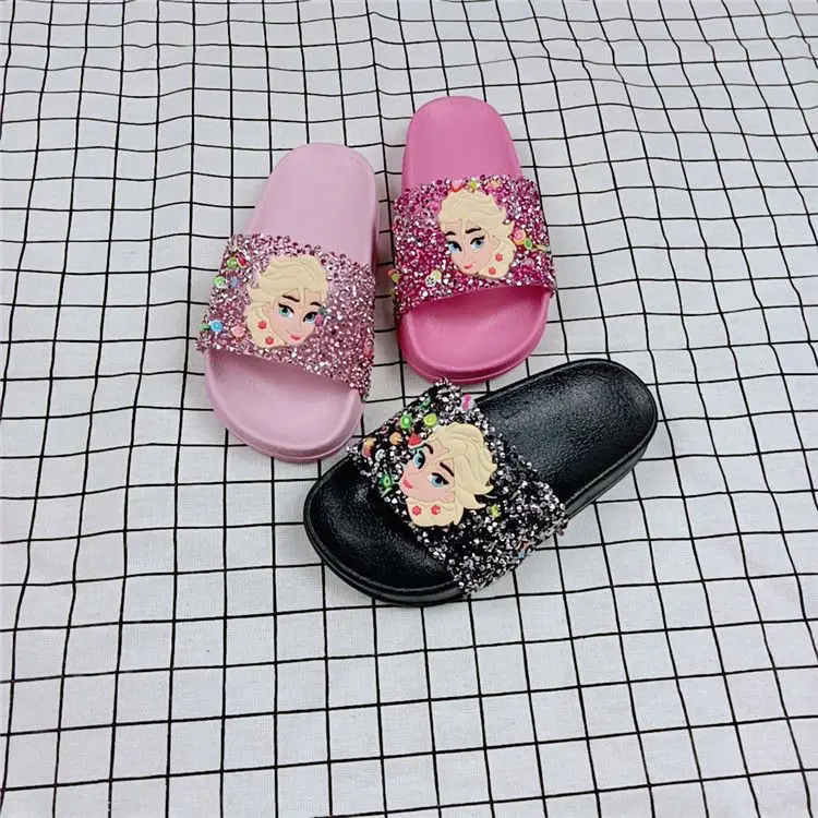 

Disney girls frozen summer bath non-slip children's princess slippers indoor cartoon cute shoes
