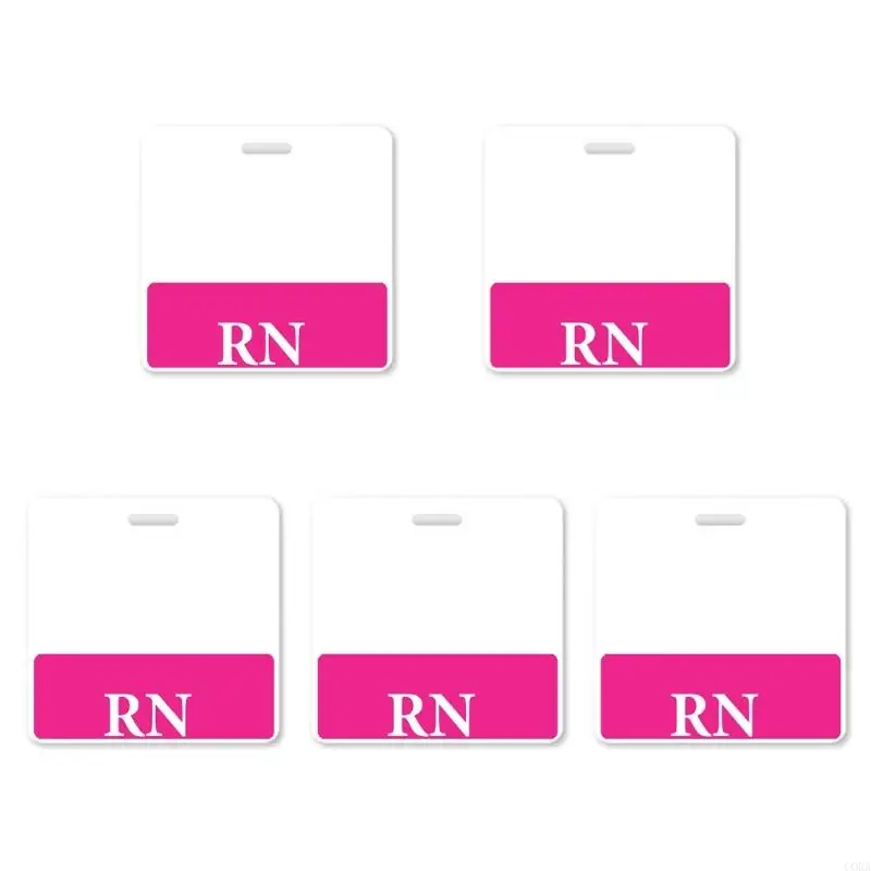 CORA 5Pcs Horizontal RN Recognition Badge For Registered Nurse 3.38x3.12Inch