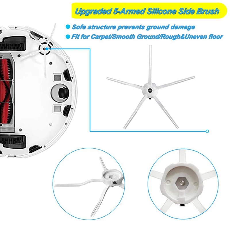 Roborock S5/s6/s50/s51/s55と互換性のあるメインブラシとHEPAフィルター,スペアパーツ
