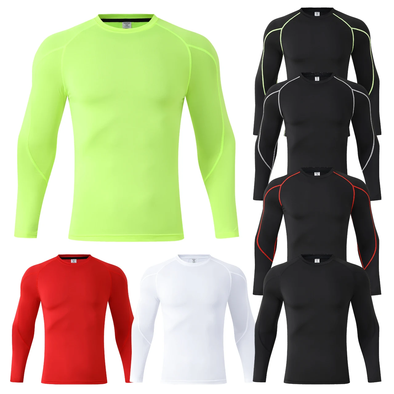 Men Compression Running T-shirt Fitness Tight Long Sleeve Sport Shirts Training Jogging Tops Gym Sportswear Dry Fit Rashgard