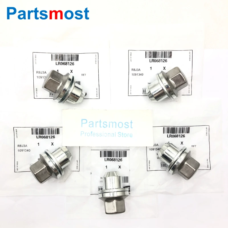 LR068126 RRD500290 500510 500590 Set of 5pcs Alloy Wheel Lug Nut for Land Rover Range Rover RR Sport Discovery LR3 LR4 Wheel Nut