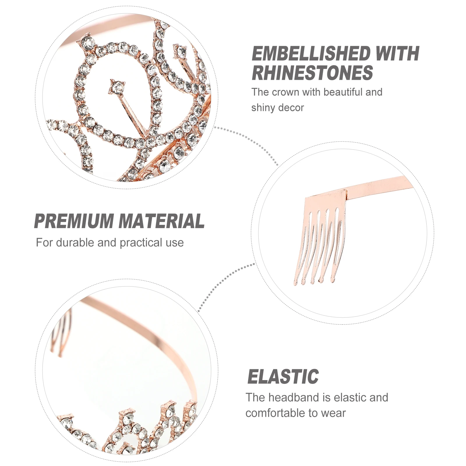 

2Pcs Birthday Crown Etiquette Belt Party Supplies Premium Material Set Shiny Decor Birthday Sash Hair Hoop