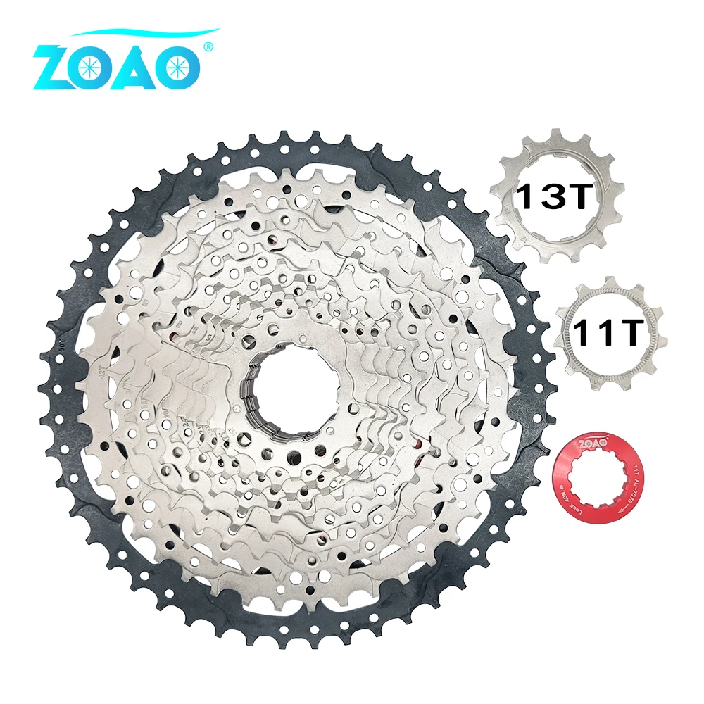 ZOAO Kaset Sepeda MTB/Road Freewheel HyperGlide Sprocket 8/9/10/11/12/13 Kecepatan 36T/40T/42/T46T/50T Kaset K7 untuk Shimano