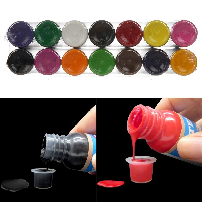 14 Color Tattoo Ink Pigment for Semi-permanent Makeup Eyebrow Eyeliner Lip Body Arts Paint Non-toxic Tattoo Supplies 30ml/bottle