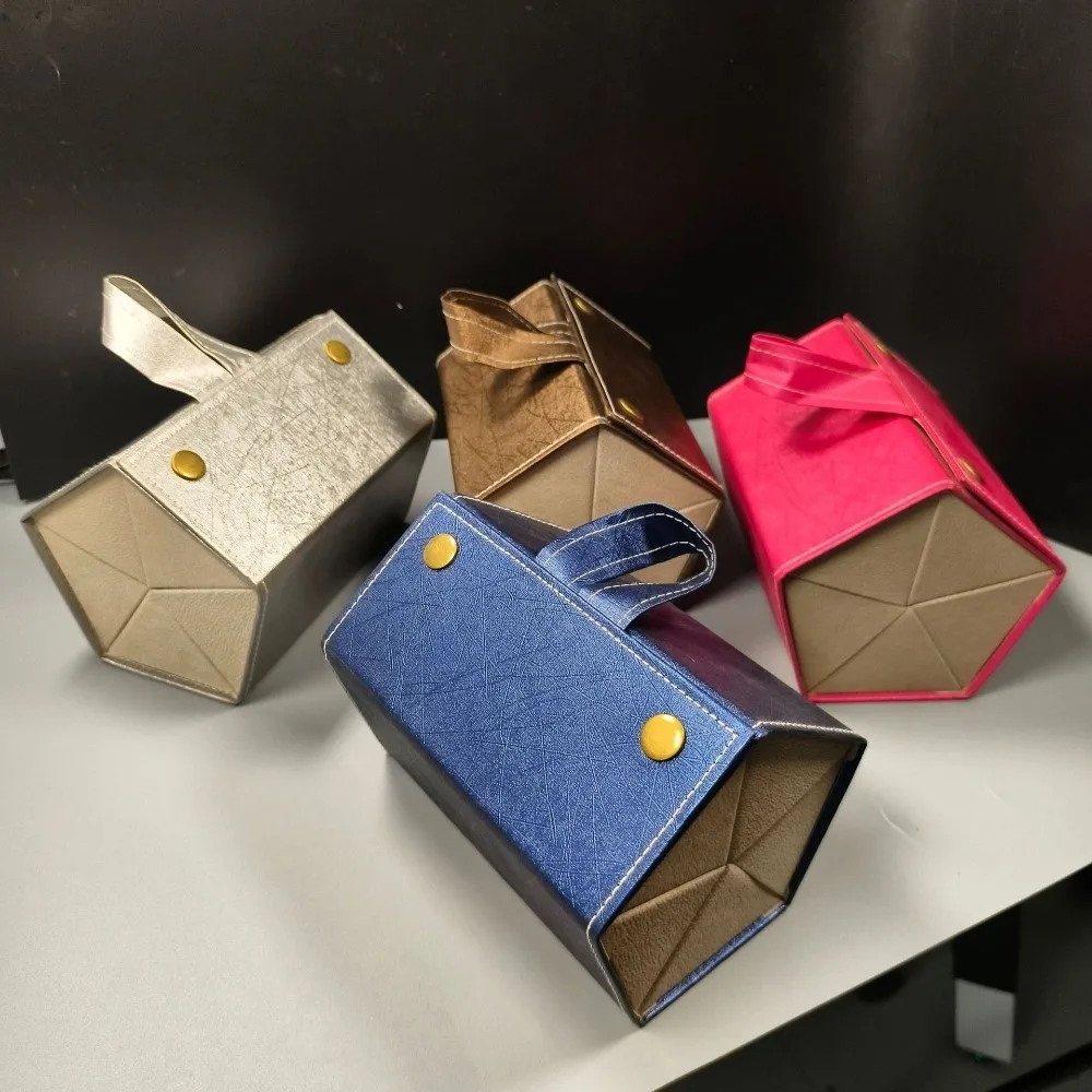 

Multifunctional PU Leather Glasses Organizer Foldable 5 Grids Eyeglasses Storage Box Wall-mounted Shock-proof Eyewear Holder