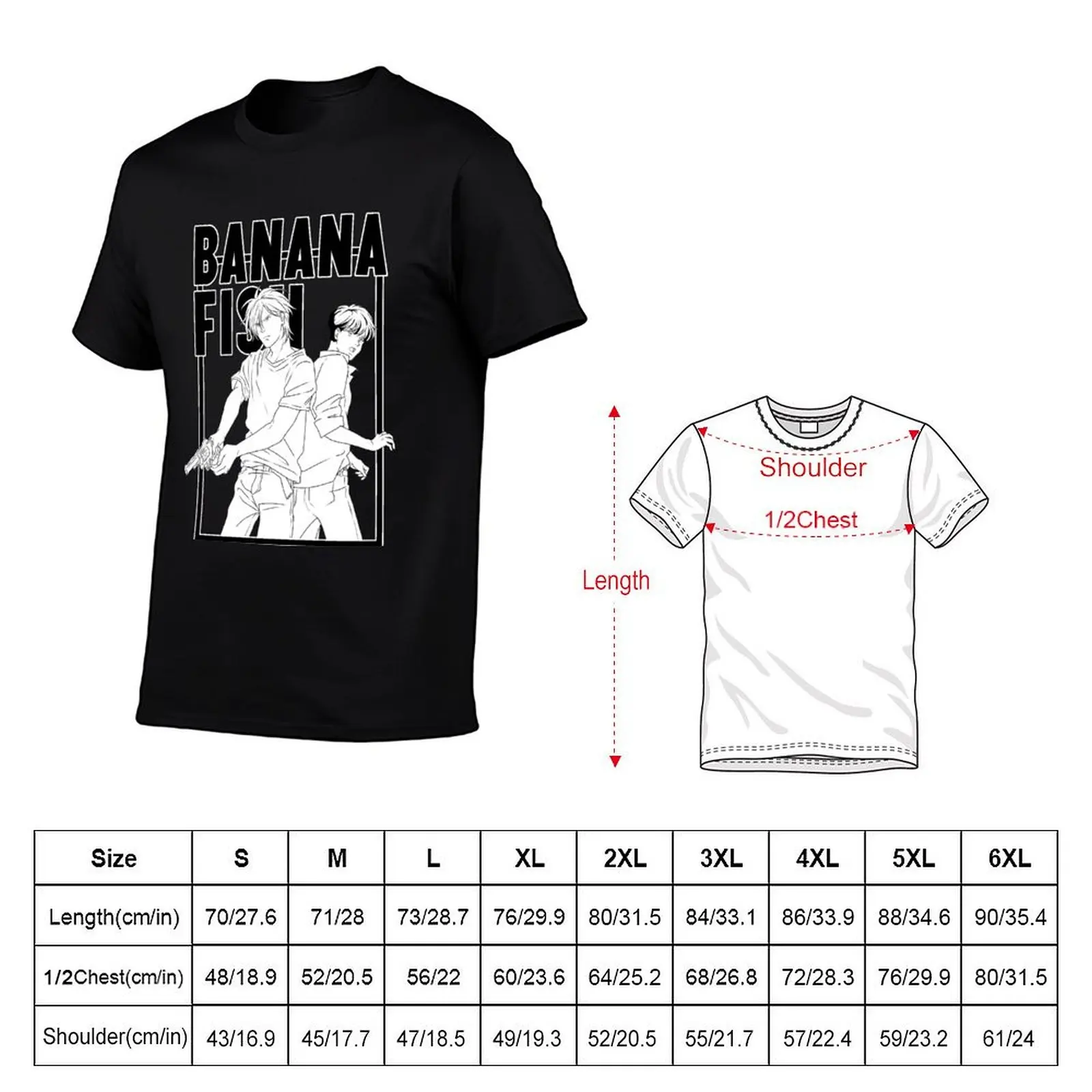 BANANA FISH T-Shirt vintage anime shirt graphics designer shirts T-shirts for men cotton