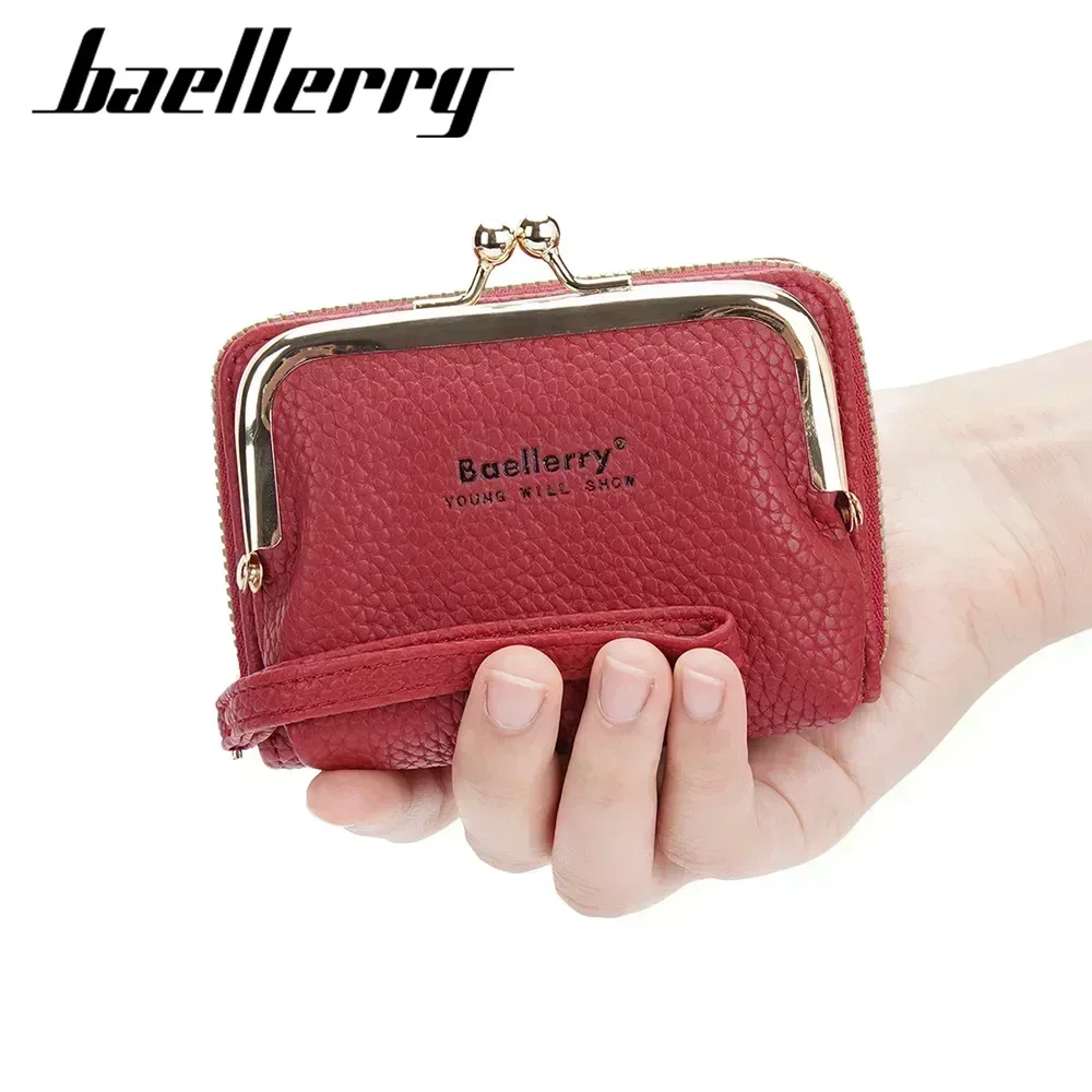 2024 New Women\'s PU Leather Mini Women\'s Wallet Wrist Strap Short Zero Wallet Coin Clip Bag Multi Card Card Bag Money Clip