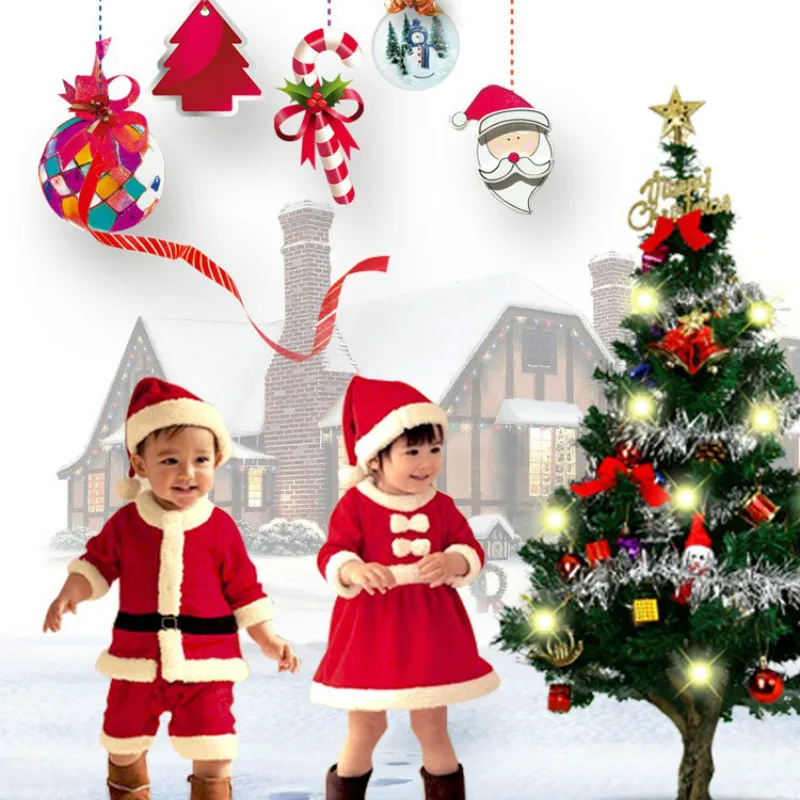 

70cm-160cm Children's Christmas Costumes Children's Santa Claus Boys and Girls Christmas Suits