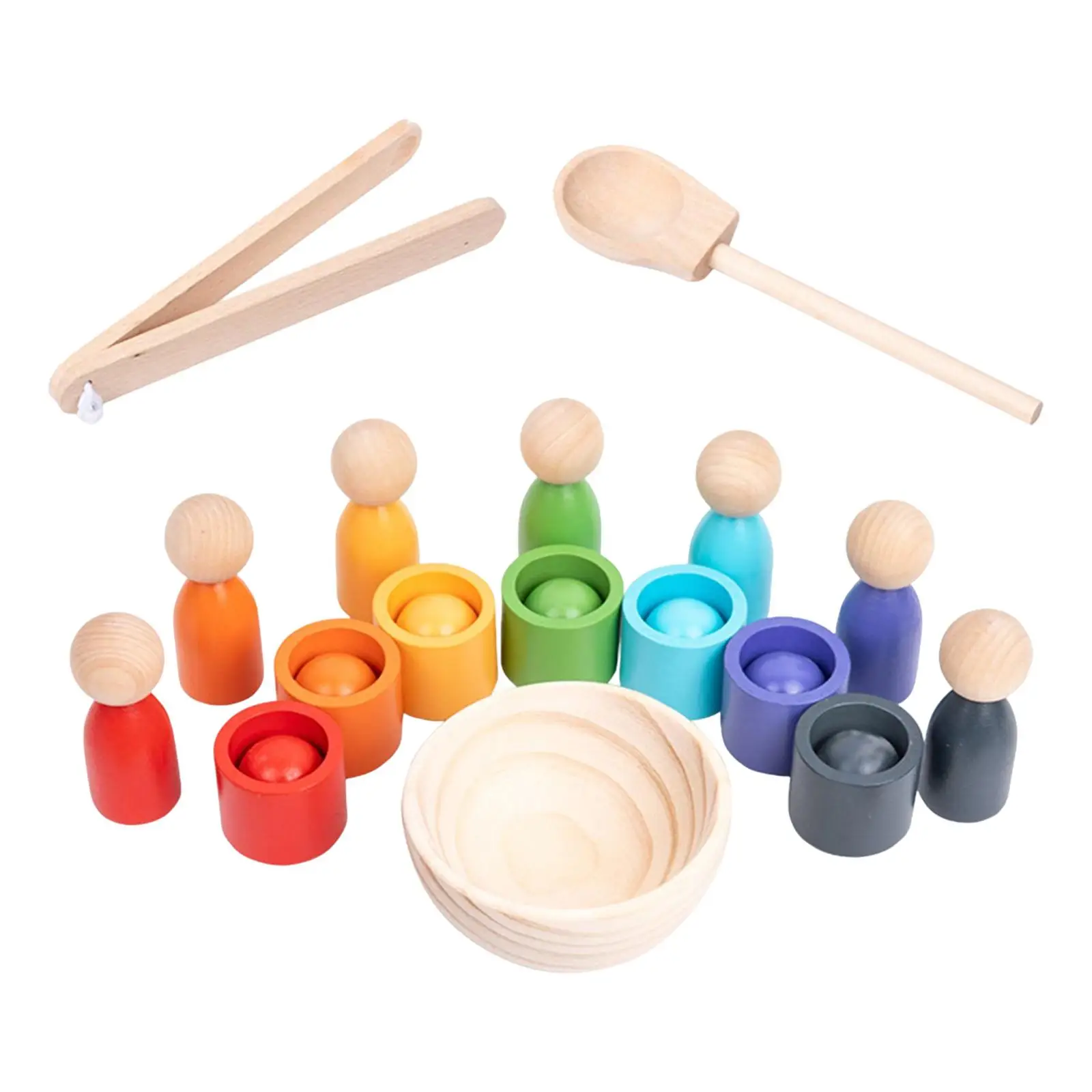 Balles en tasses pour bébé Montessori, 7 Classification, jouets sensoriels préscolaires, entraînement, jeu logique, motricité Fine