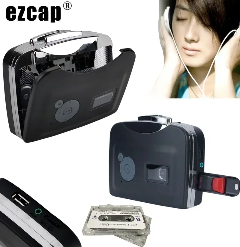 

Ezcap 230 Old Cassette To MP3 File Converter ,Capture Audio Tape To USB Flash Drive U Disk,NO Need PC,Music Tape Walkman Player