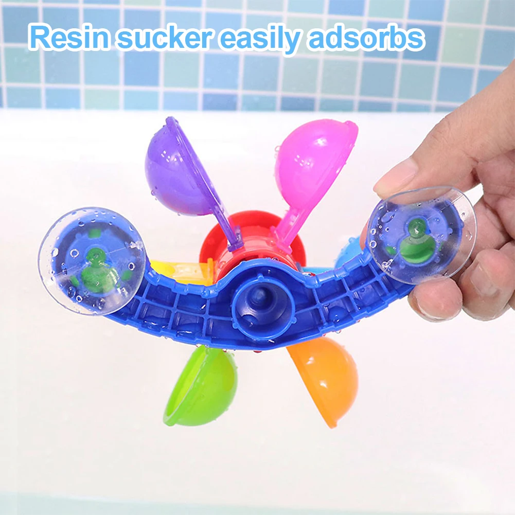 Rueda de agua colorida con ventosa para bebé, juguetes de baño para bañera, juego de rociador de agua, juguete rociador de ducha para niños pequeños