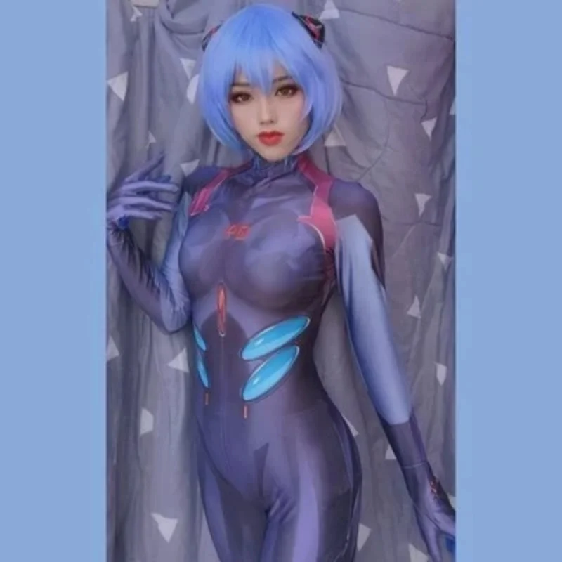 Anime Black Rei 3.0 Cosplay Costumes Girls Woman Jumpsuits Ayanami Rei Zentai Halloween Bodysuit Adults Kids