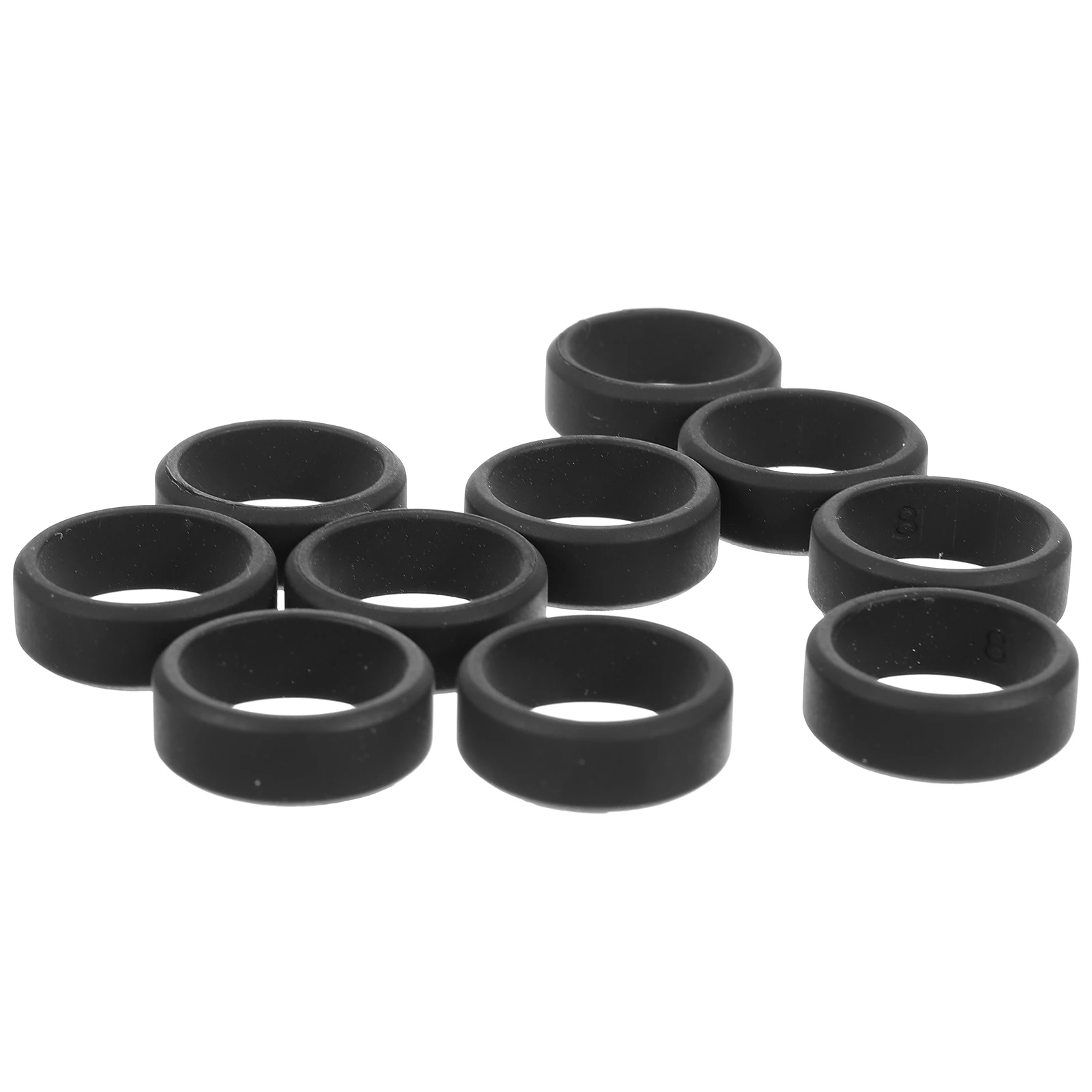 

10pcs Silicone Ring Outdoor Sports Comfortable Durable Finger Ornament Anti-Scratch Wear-Resistant Smooth Creative Colored Ring