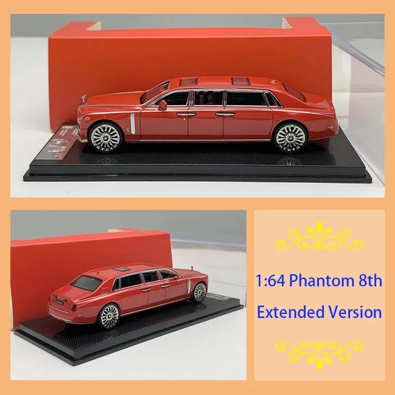 Diecast 1:64 Scale Phantom 8th Extended Version Alloy Car Model Ornament Souvenir Display Collection Hobby Gift