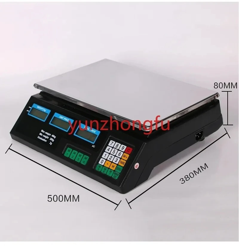 40KG Electronic Price Computing Scale Commercial  Price Scale Digital Scale  Backlight For Retail Store Restaurant Market