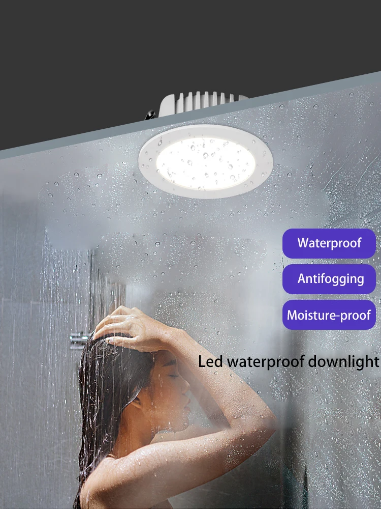 SYL-Foco LED IP65 impermeable para baño, lámpara de techo de aluminio, apertura de 75mm, iluminación de Foco de cocina y inodoro, 110V, 220V