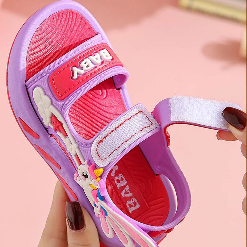 Girls Sandals Summer New Cute Princess Sandals Beach Shoes Soft Sole Girls Sports Children Sandals