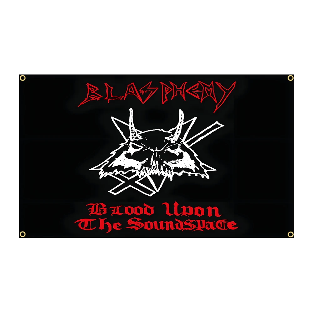 Heavy Rock Band-B-blasphemys Flag Polyester Digital Printing Banner for Bedroom Wall Art Out Door Tapestry Decoration