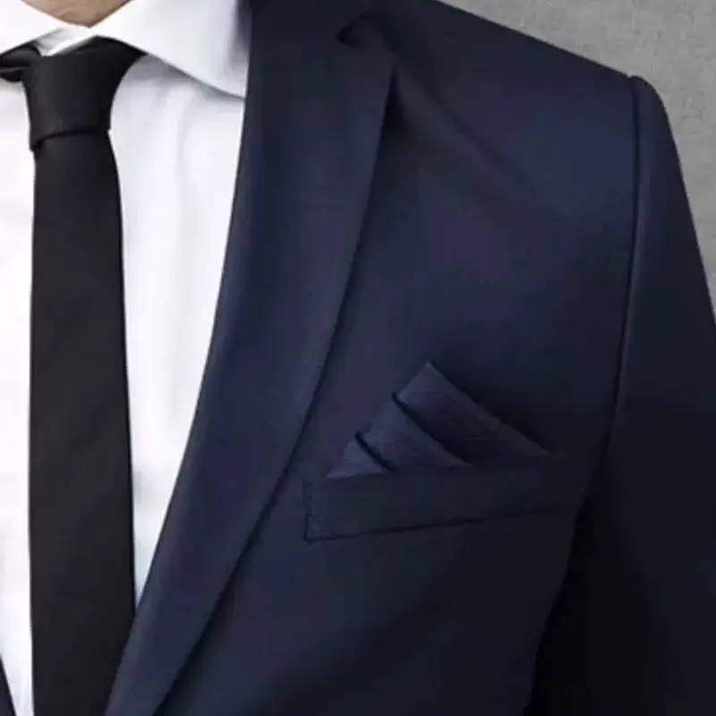 رجل الصلبة عادي الساتان منديل رجل جيب مربع أزياء عارضة المنديل دعوى مكتب الزفاف