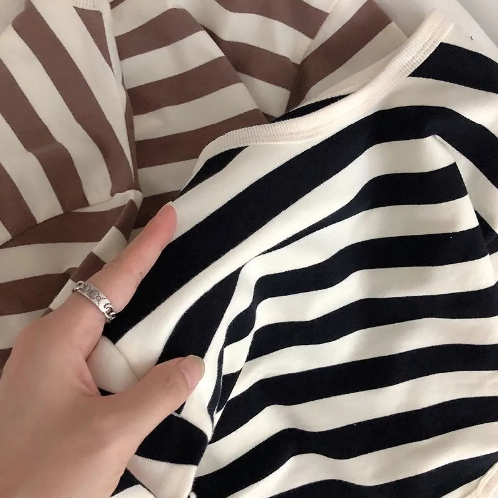 المألوف 6M-3Y الكورية نمط الاطفال قميص فضفاض تي شيرت صبي فتاة الملابس القطنية عارضة الطفل طويلة الأكمام الاطفال