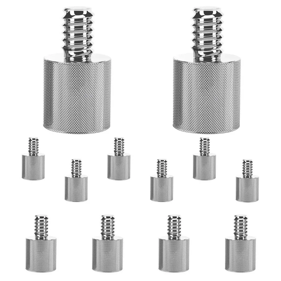 

5 Core Mic Stand Adapter 12 Pieces 5 8 Female to 1 4 Inch Male Screw Thread Conversion Connector for Microphone Stands Boom Arm