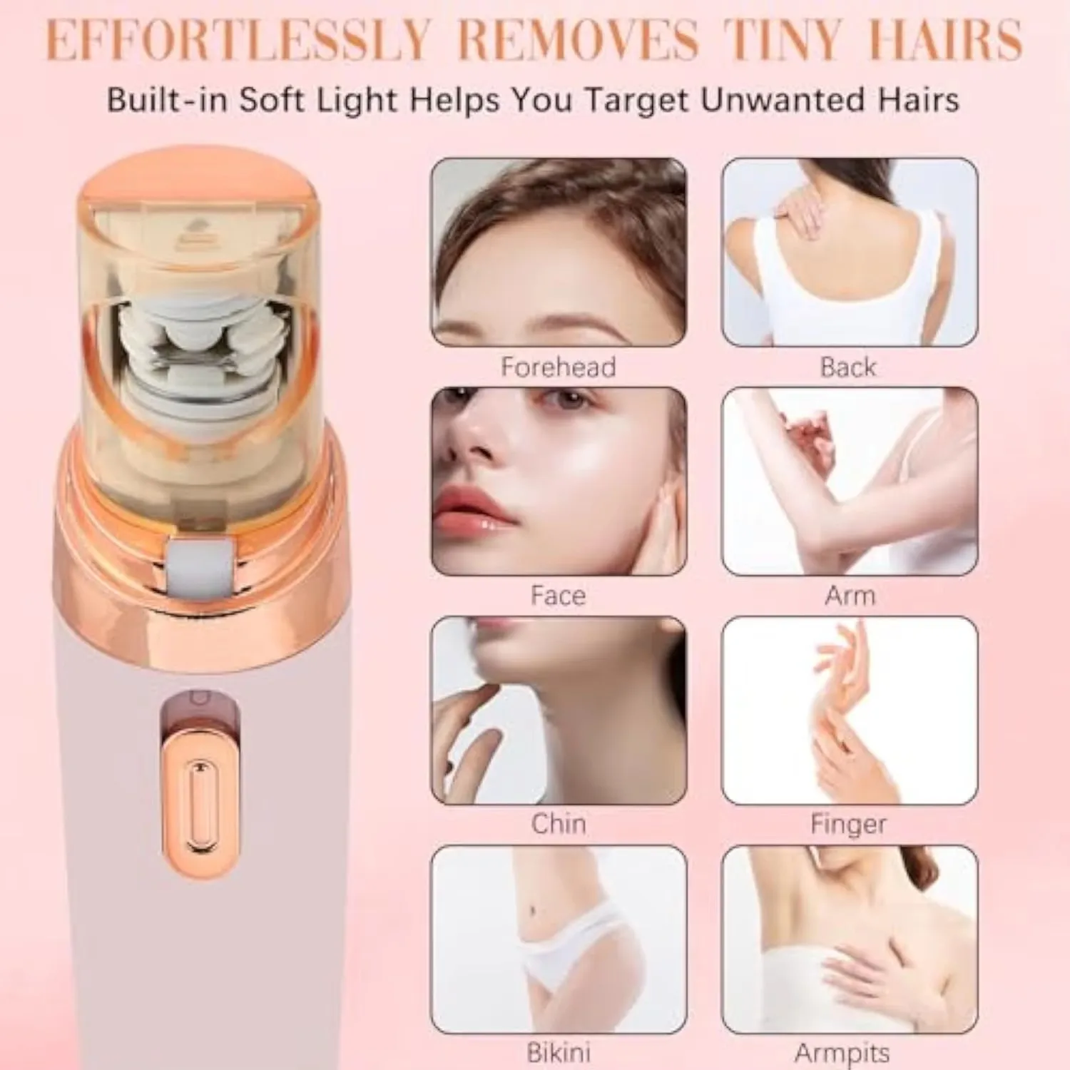 High Quality Electric Epilator with LED Light Women Hair Shaver Facial Hair Removal Device