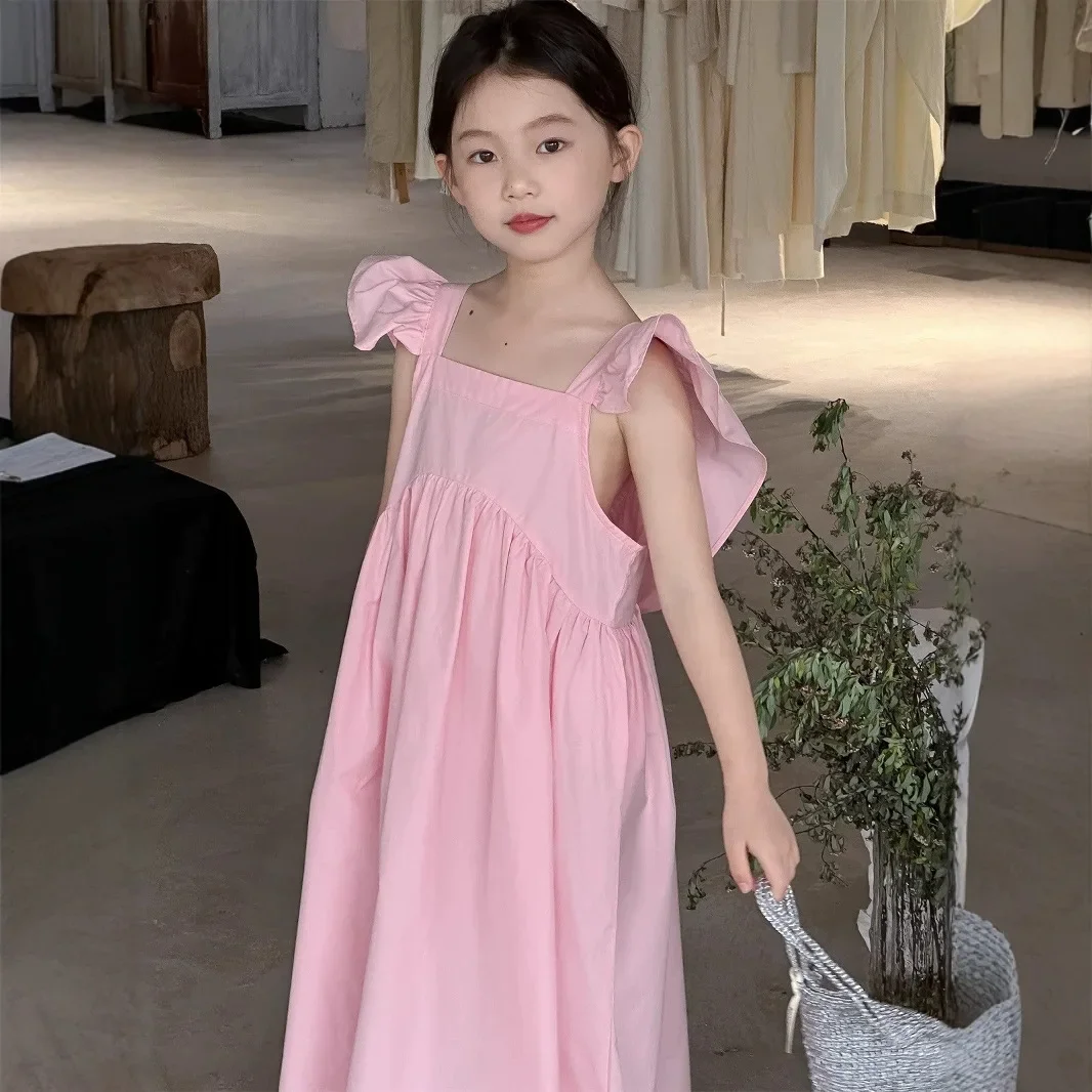 Girls' Dress 2026 Summer New Style Children's Thin Cotton Tank Top Skirt Little Girls' Stylish Princess Skirt