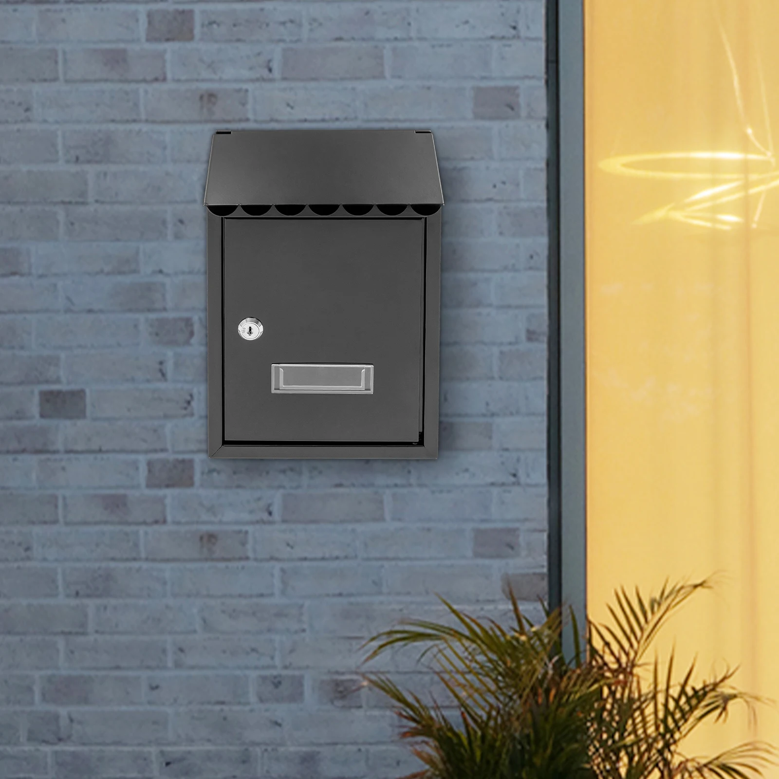 Letter Box TX0080 Black Wall-Mount Mailbox Modern Style Designed Mails Protector For Residential Area