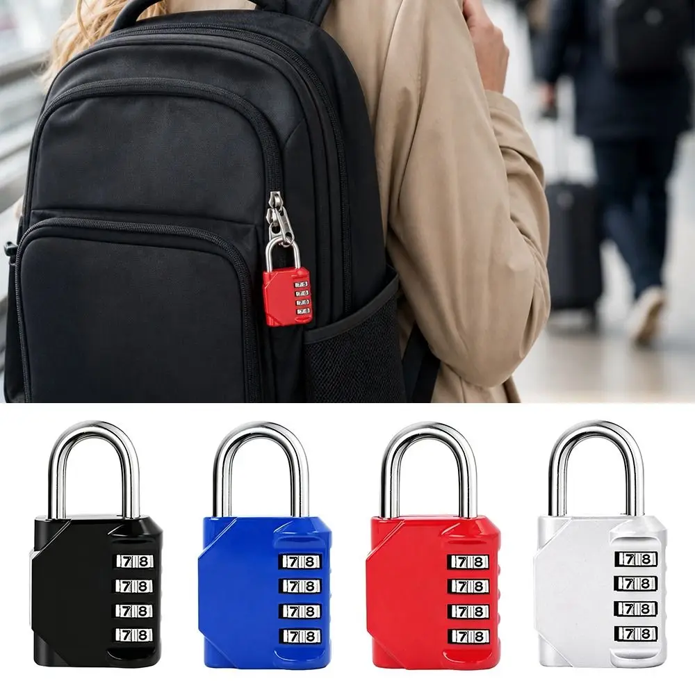 Portable 4 Digit Combo Lock Weatherproof Resettable Gym Locker Lock Durable Combination Lock Locker Room
