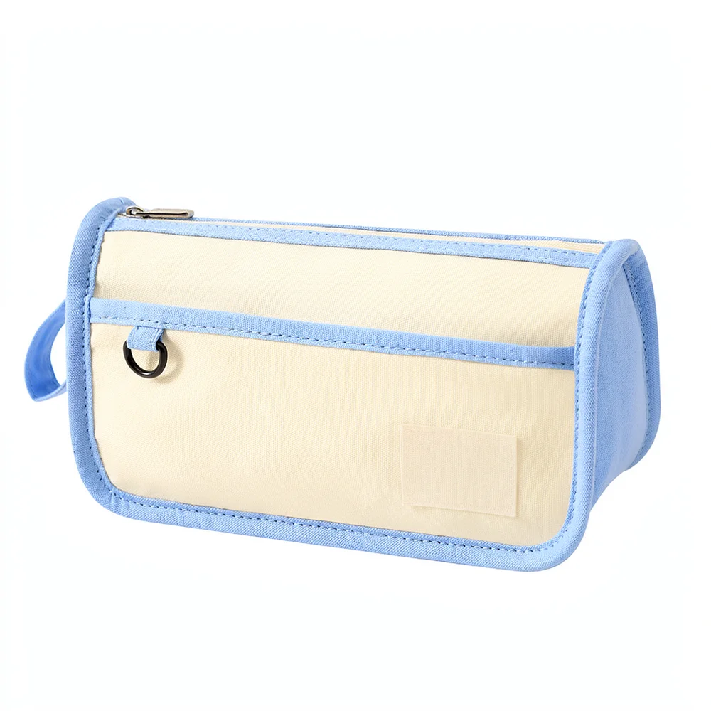 Student Stationery Storage Box Canvas Pencil Case Large Capacity Pouch For School Office Supplies Minimalist Pen Holder