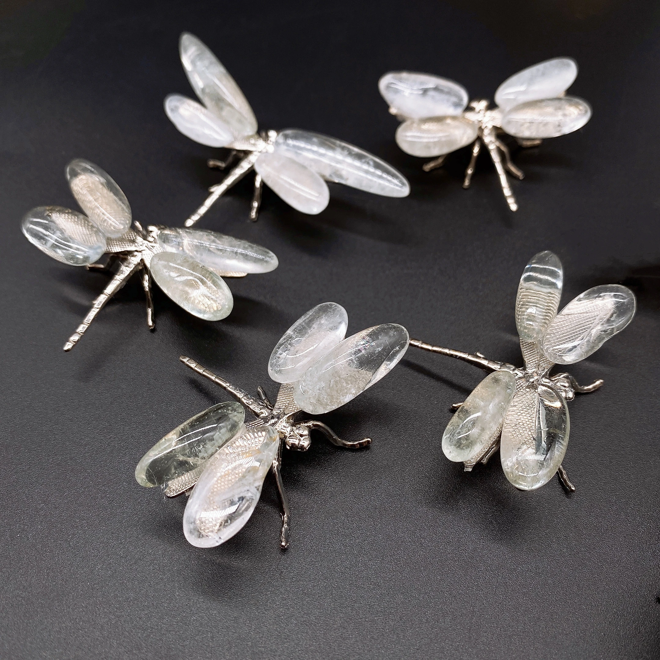 1PC Natural Clear Quartz Dragonfly Crystal Stone spar crafts Butterfly Statue Reiki Healing Home Garden Decor Children Gift