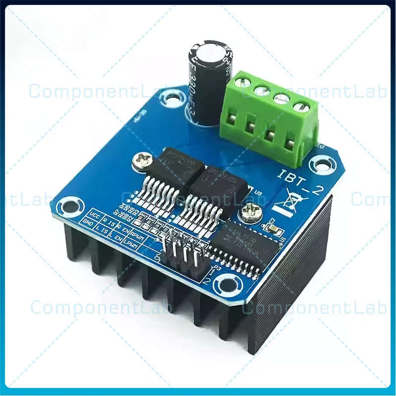 High-power intelligent vehicle motor drive module BTS7960 with 43A current limiting control and semiconductor refrigeration